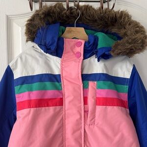 Mini Boden Color Blocked Winter Jacket 8-9Y